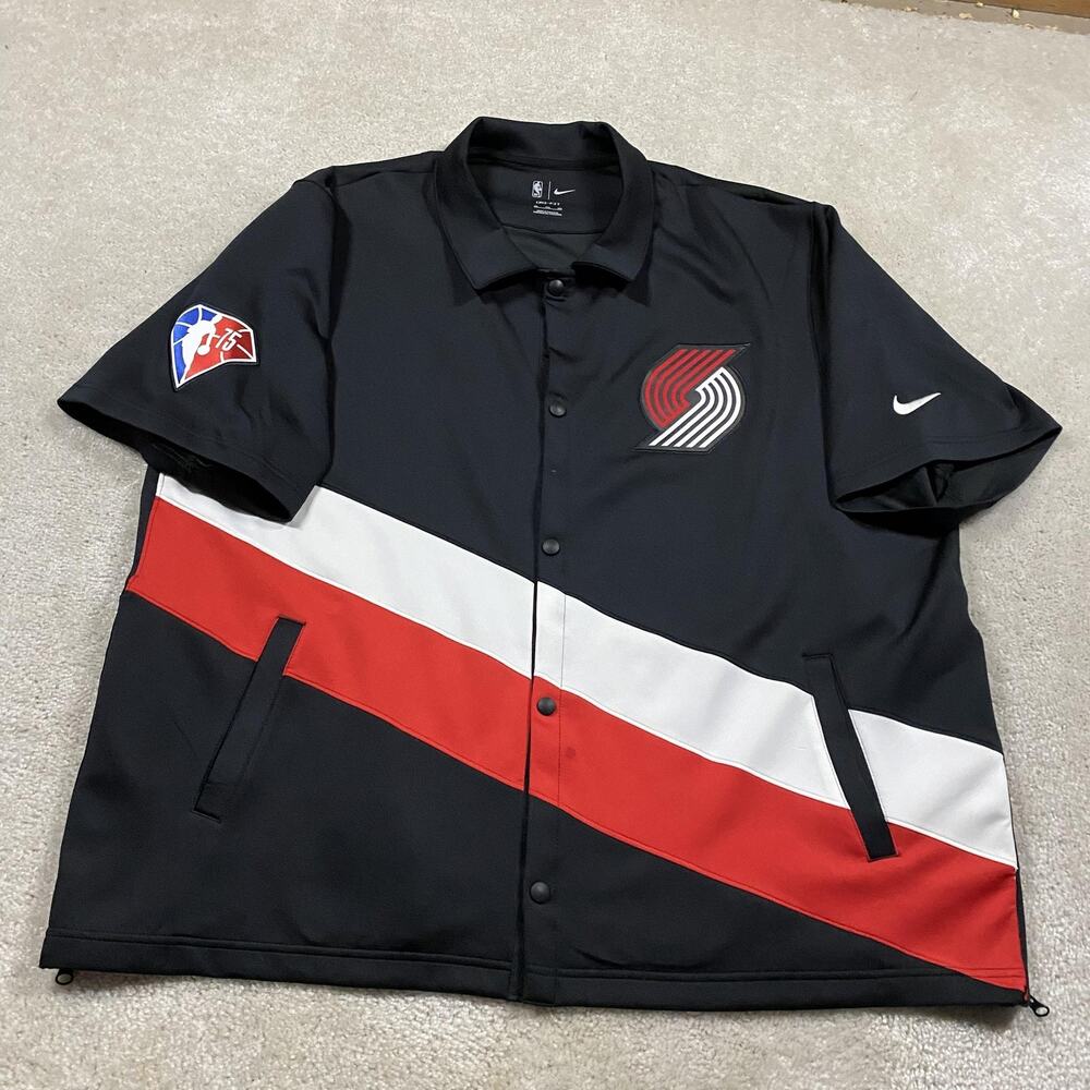 Portland Trail Blazers Jacket Mens 3XL Black NBA Basketball Nike Dri Fit‎ Coach
